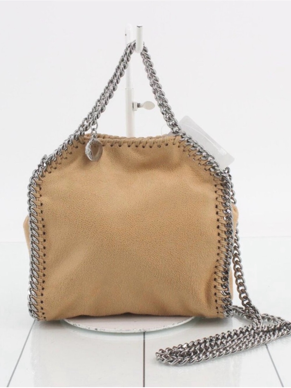 Stella McCartney Beige Faux-Suede Chain Crossbody